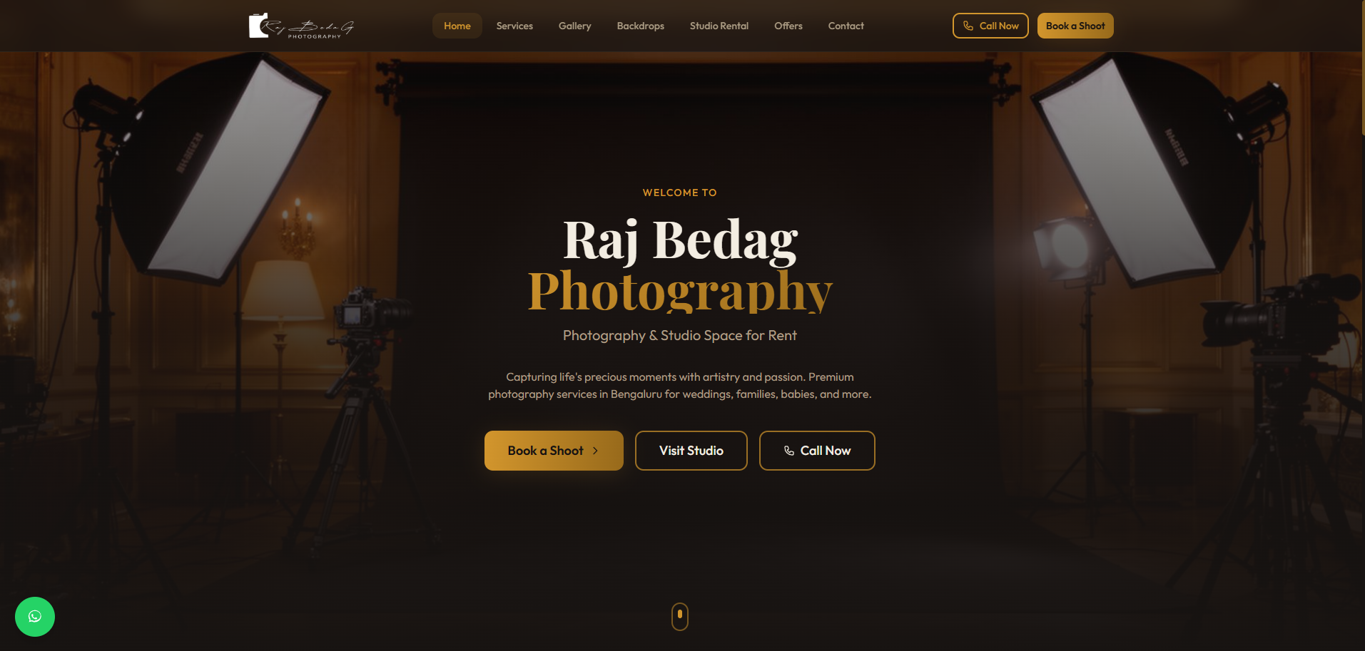 Raj Bedag Photography website preview