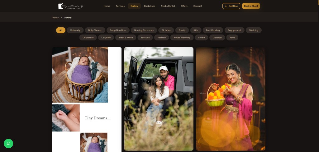 Raj Bedag Photography Gallery — category-wise filter